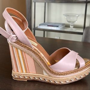 Valentino Espadrille Wedges Blush Pink Size 8/38